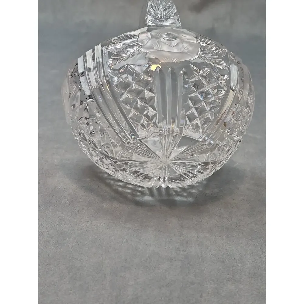 Annahutte Bleikristall Cut Crystal 24% lead Glass Basket Vintage